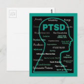 PTSD Kopf/Symptome Postkarte (Vorne/Hinten)