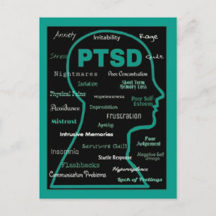 PTSD Kopf/Symptome Postkarte