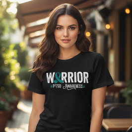 PTSD-Krieger Teal-Band Awareness Tri-Blend Shirt