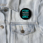 Ptsd mit der falschen Mädchen Bewusstsein Ribbon G Button (Beispiel)