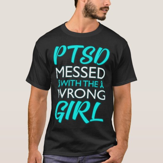Ptsd mit der falschen Mädchen Bewusstsein Ribbon G T-Shirt (Vorderseite)