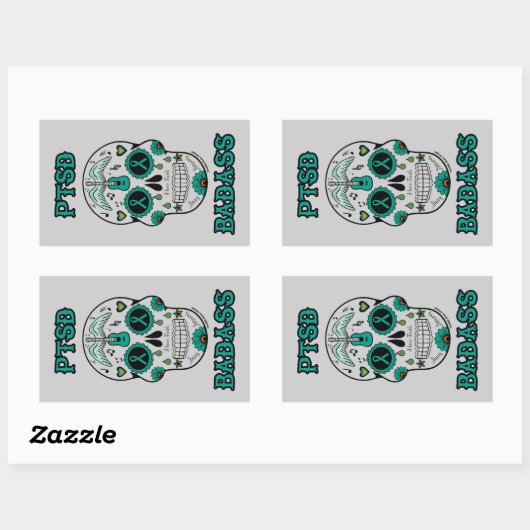 PTSD RECHTECKIGER AUFKLEBER (Blatt)