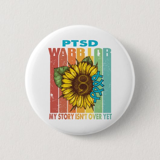 PTSD Sensibilisierung Monat Band Geschenke Button (Vorderseite)
