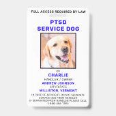 PTSD Service Dog Foto ID Abzeichen Ausweis (Vorderseite)