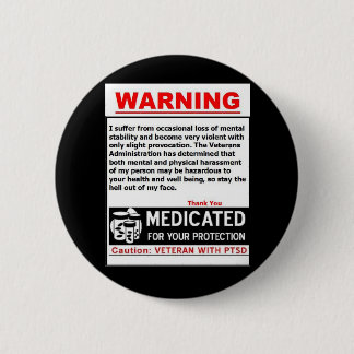 PTSD WARNING Knopf Button