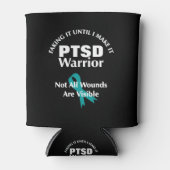 PTSD Warrior Aquamarin Awareness Ribbon Dosenkühler (Vorderseite)