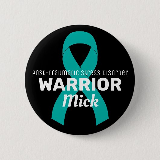 PTSD Warrior Black Button (Vorderseite)