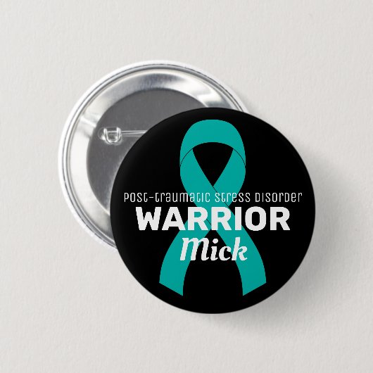 PTSD Warrior Black Button (Vorne & Hinten)