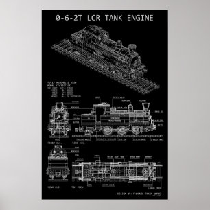 PTW 0-6-2T-Tank-Lokomotive "Blueprint" Poster