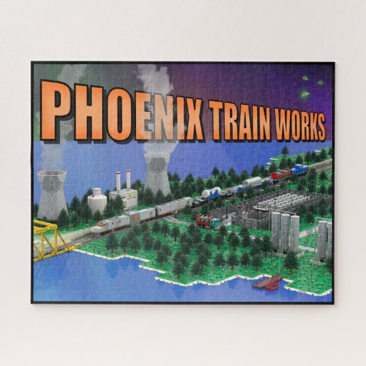 PTW Atomic Train und Kraftwerks Szene Puzzle (Horizontal)