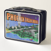 PTW Atomic Train und Kraftwerkszene Metall Brotdose (Vorderseite)