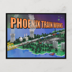 PTW Atomic Train und Kraftwerkszene Postkarte