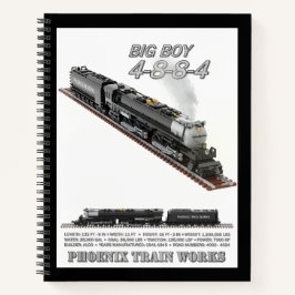 PTW Big Boy Lokomotive Graph-Papier-Notizbuch Notizblock