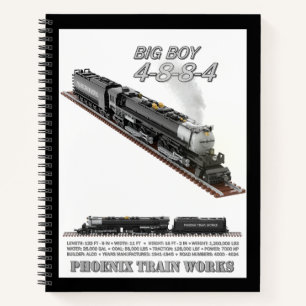 PTW Big Boy Lokomotive Graph-Papier-Notizbuch Notizblock