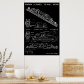 PTW Großformat-Schnabelwagen "Blaupause" Poster (Küche)