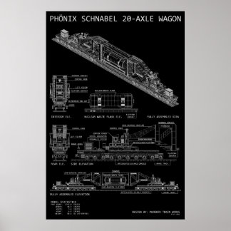 PTW Großformat-Schnabelwagen "Blaupause" Poster