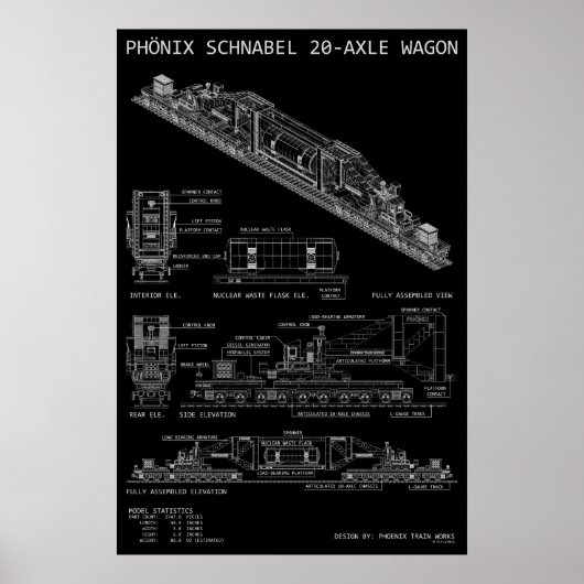 PTW Großformat-Schnabelwagen "Blaupause" Poster (Vorne)