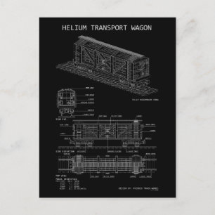 PTW Helium-Triebwagen "Blaupause" Postkarte