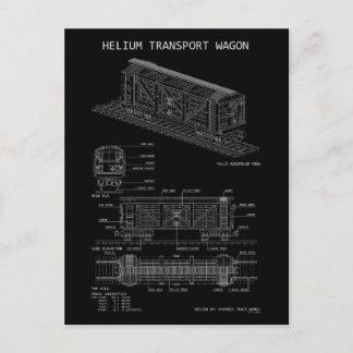 PTW Helium-Triebwagen "Blaupause" Postkarte