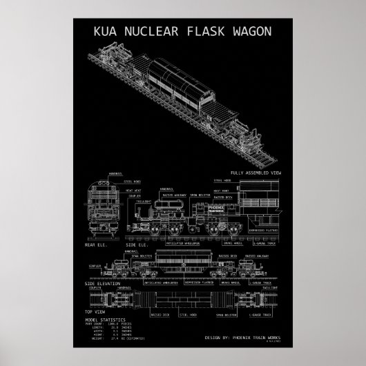 PTW KUA Nuclear Flask Train Wagon "Blaupause" Poster (Vorne)