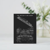 PTW KUA Nuclear Flask Train Wagon "Blaupause" Postkarte (Stehend Vorderseite)