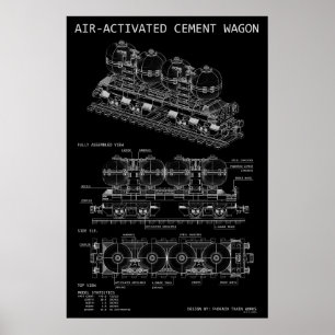 PTW Luftaktivierter Zementzug "Blueprint" Poster