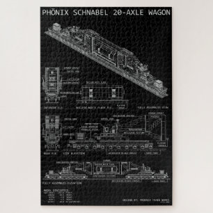 PTW Schnabel Train Wagon "Blaupause" groß Puzzle