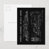 PTW Schnabel Train Wagon Technischer "Blaupause" Postkarte (Vorne/Hinten)
