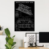 PTW Uraniumhexafluorid-Waggon "Blaupause" Poster (Heimbüro)