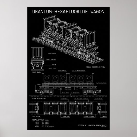 PTW Uraniumhexafluorid-Waggon "Blaupause" Poster (Vorne)