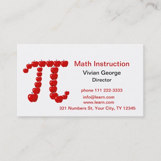 PU-Äpfel, Apfelkuchen Visitenkarte (Vorderseite)