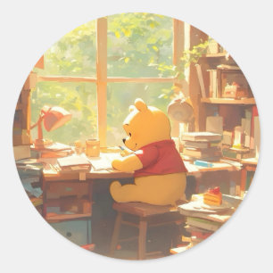 Pu der Bär Bücher Runder Aufkleber