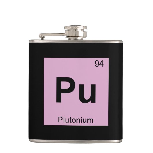 Pu - Plutonium Chemistry Periodic Table Symbol Flachmann (Vorderseite)