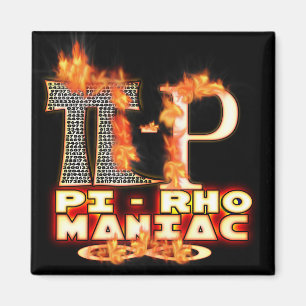 PU - Rho MANIAC - GEFLAMMTE GRIECHISCHE BUCHSTABEN Magnet