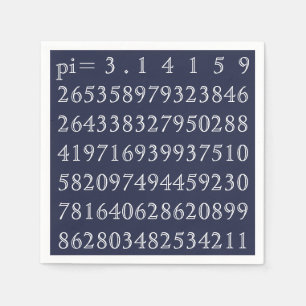 PU-Stellen PiDay Party-Mathematik nummeriert Blau Serviette