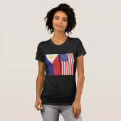 PU- und US-Flaggen T-Shirt (Vorne ganz)