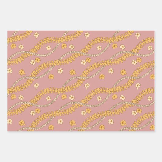 Puakenikeni Lei Wrapping Paper Flat Sheet Set 3 Geschenkpapier Set (Vorderseite 3)
