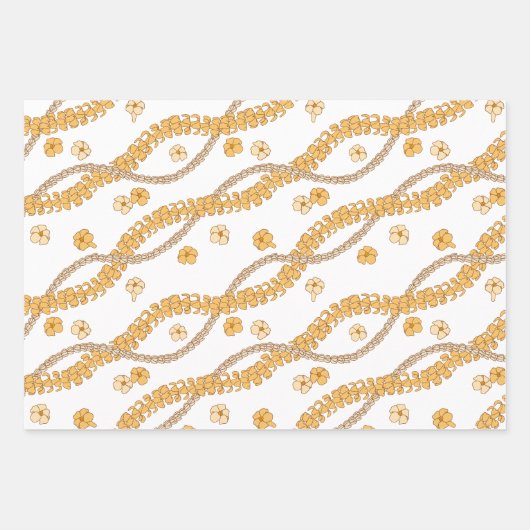 Puakenikeni Lei Wrapping Paper Flat Sheet Set 3 Geschenkpapier Set (Vorderseite)