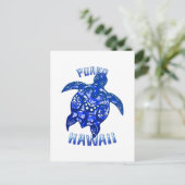 Puako Hawaii Vacation Tribal Turtle Postkarte (Stehend Vorderseite)