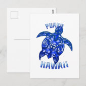 Puako Hawaii Vacation Tribal Turtle Postkarte (Vorne/Hinten)