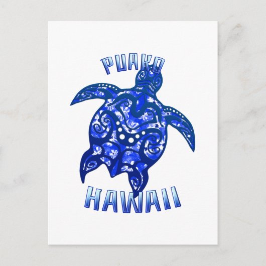 Puako Hawaii Vacation Tribal Turtle Postkarte (Vorderseite)