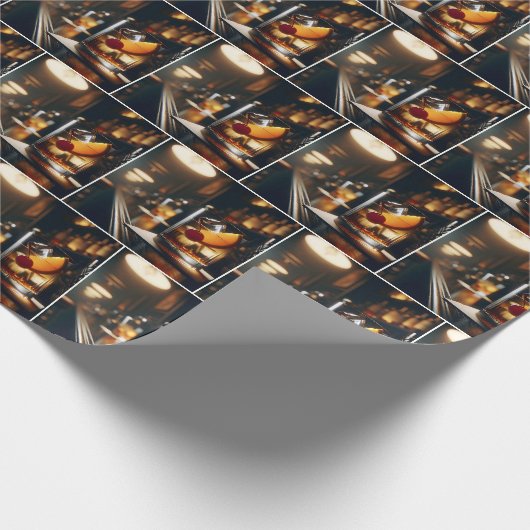 Pub Alter Cocktail Geschenkpapier (Ecke)