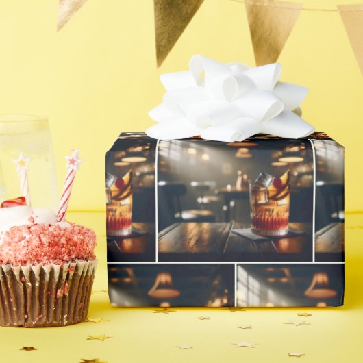 Pub Alter Cocktail Geschenkpapier (Geburtstagsparty)