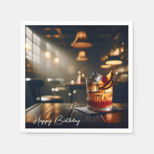 Pub altmodisches Getränk zum Geburtstag Serviette