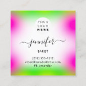 Pub Coctail Bar Drink Rosa Violett Zitronengelb Quadratische Visitenkarte (Rückseite)