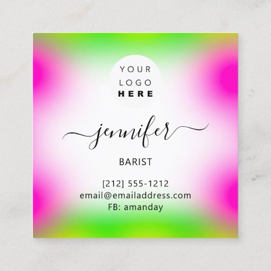 Pub Coctail Bar Drink Rosa Violett Zitronengelb Quadratische Visitenkarte (Rückseite)