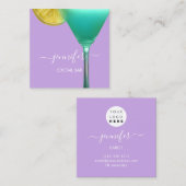 Pub Coctail Wein Bar Drink Rosa Beruflich Quadratische Visitenkarte (Vorne/Hinten)