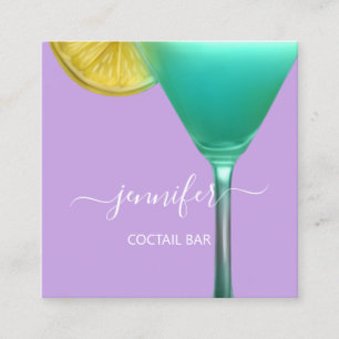 Pub Coctail Wein Bar Drink Rosa Beruflich Quadratische Visitenkarte