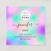 Pub Coctail Wein Bar Drink Rosa Violett Lavendel Quadratische Visitenkarte (Rückseite)