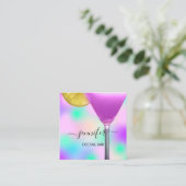 Pub Coctail Wein Bar Drink Rosa Violett Lavendel Quadratische Visitenkarte (Stehend Vorderseite)